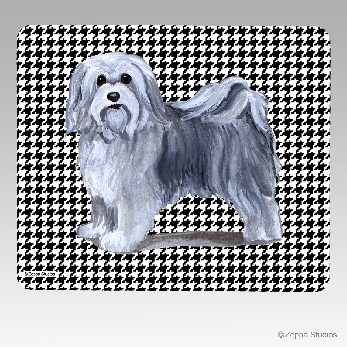 Havanese Houndstooth Mouse Pad