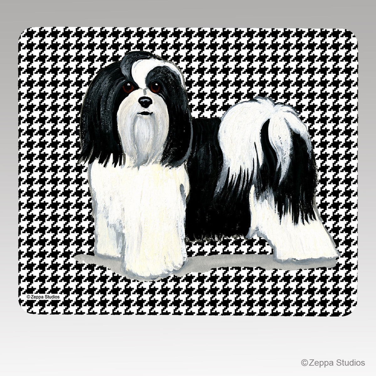 Havanese Houndstooth Mouse Pad