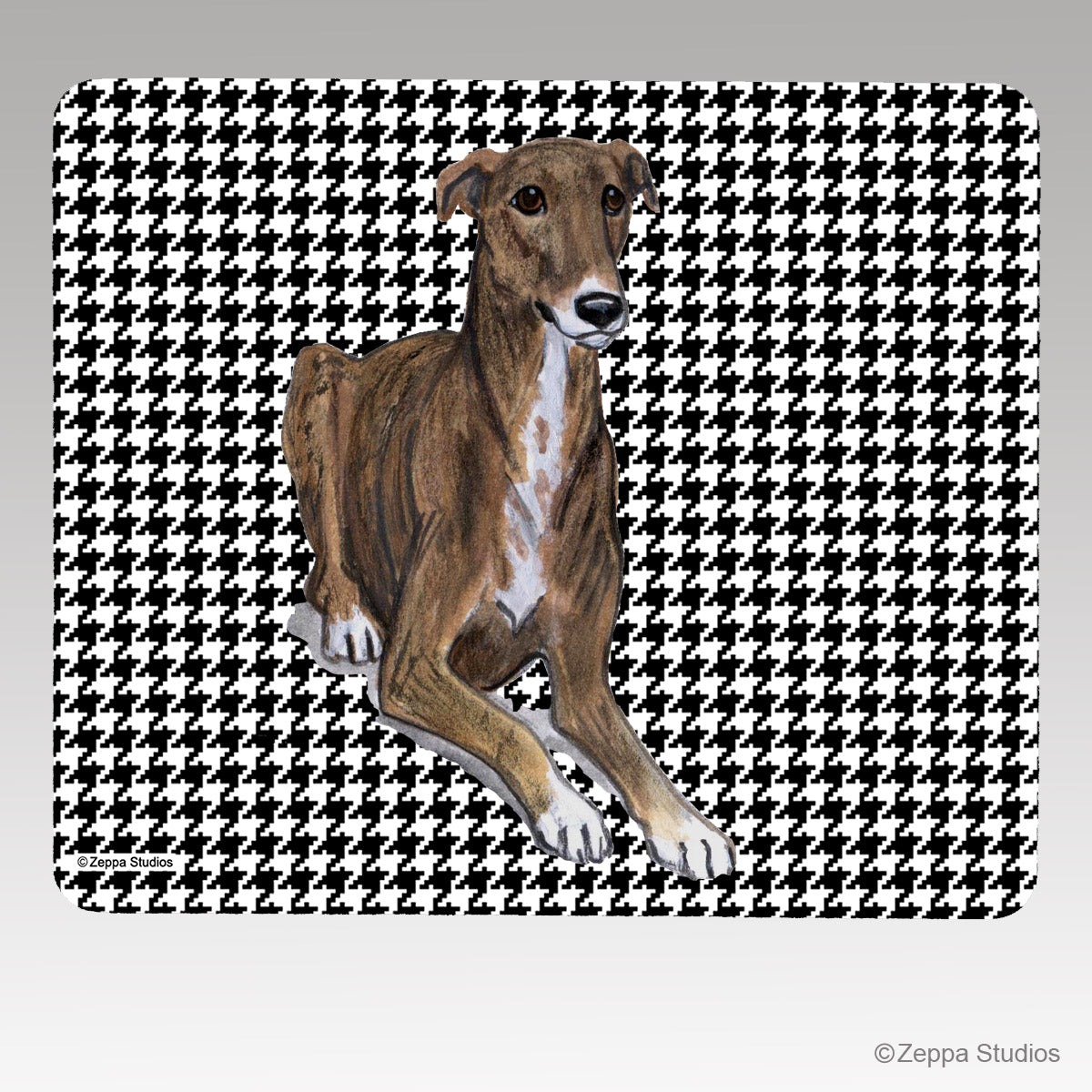 Greyhound Houndstooth Mouse Pad
