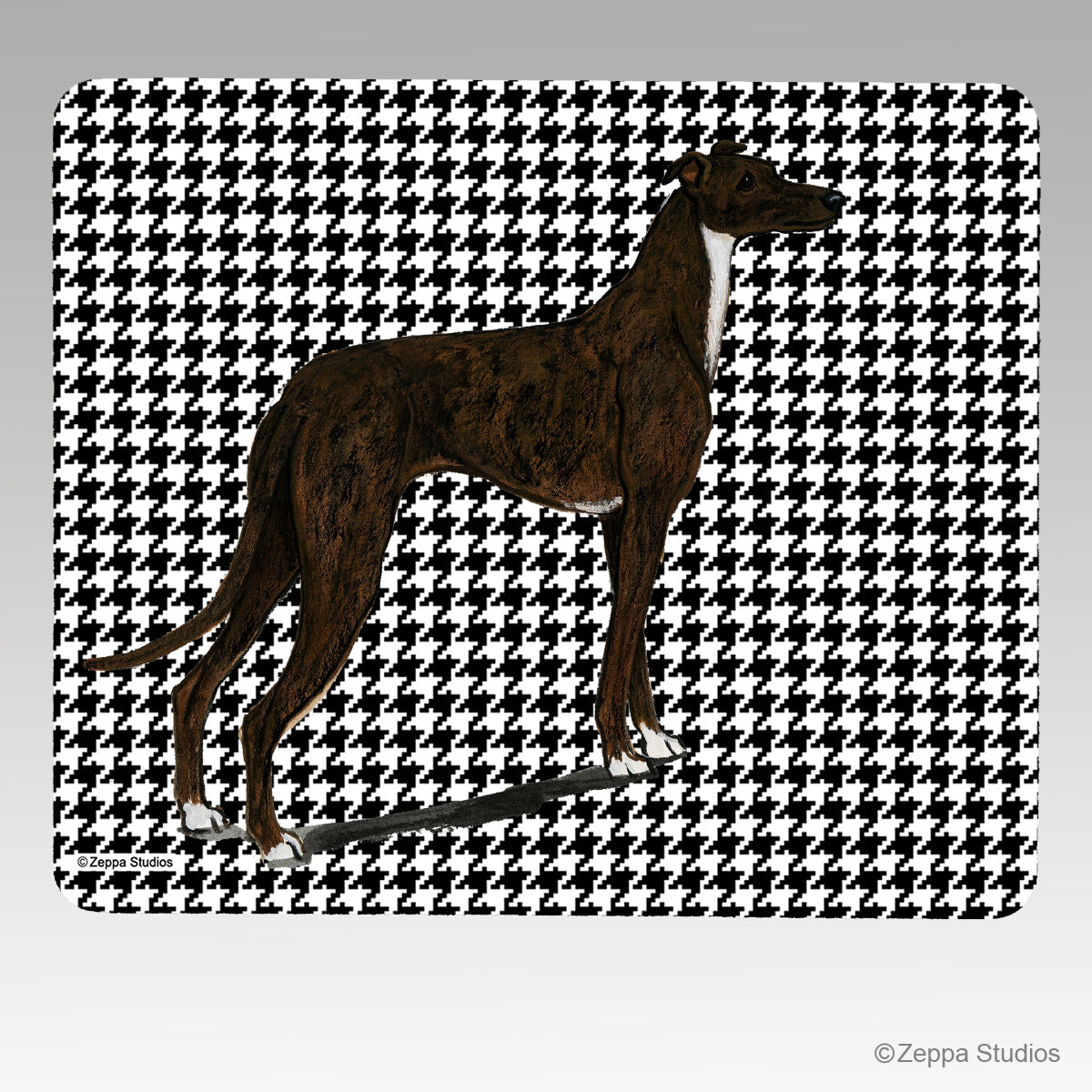 Greyhound Houndstooth Mouse Pad