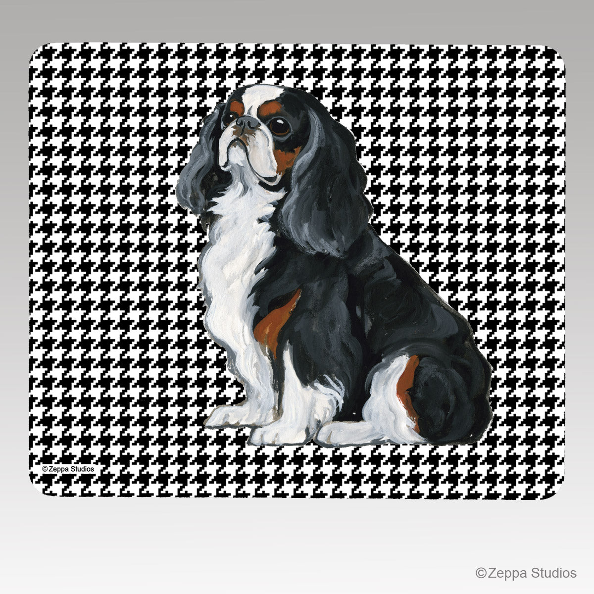English Toy Spaniel Houndstooth Mouse Pad