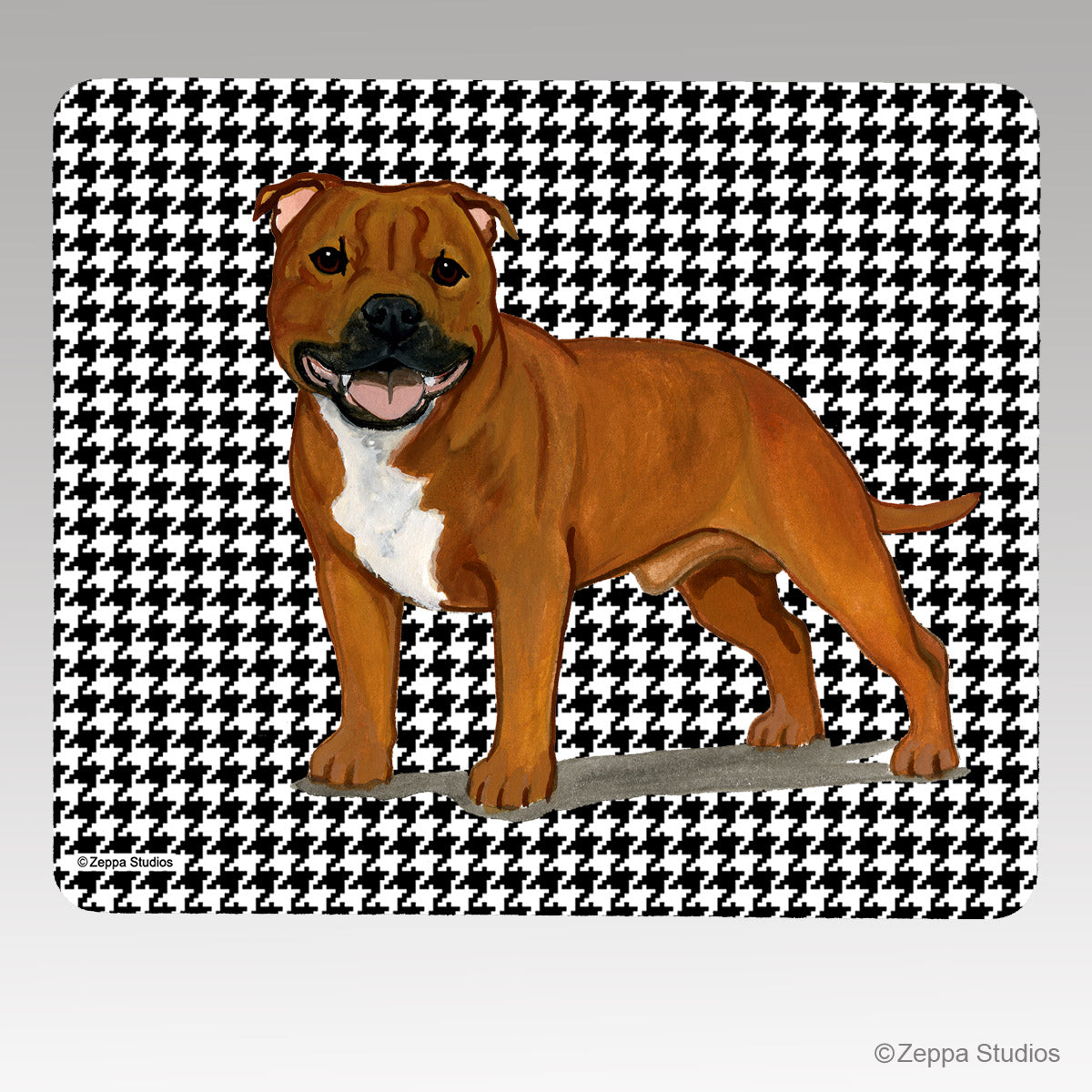 English Staffordshire Terrier Houndstooth Mouse Pad