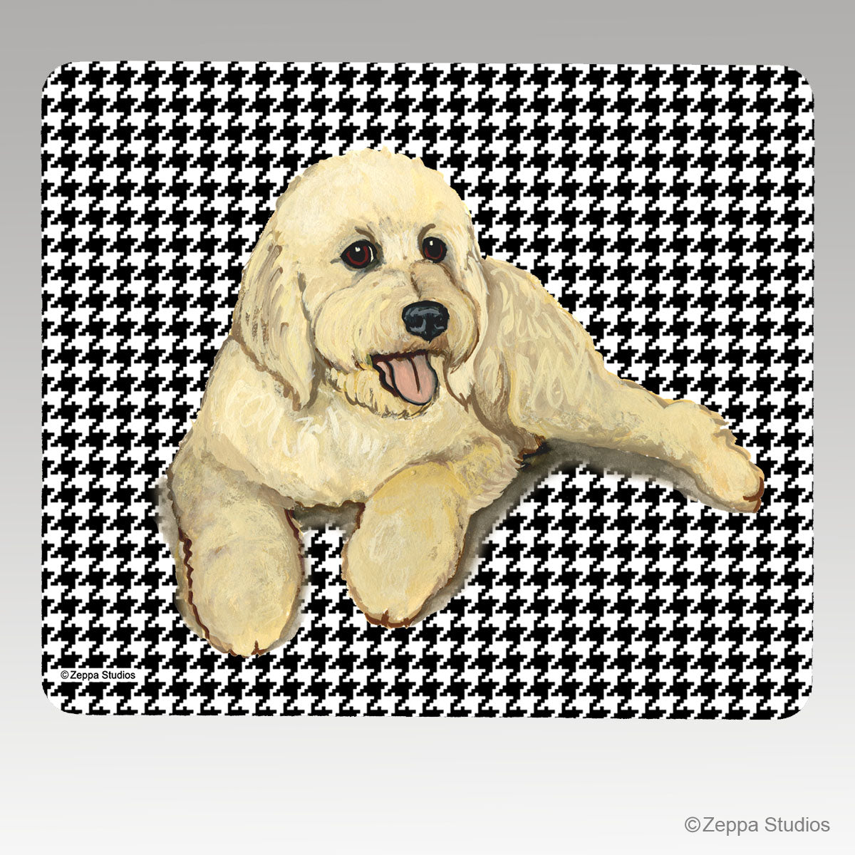 Labradoodle & Golden Doodle Houndstooth Mouse Pad