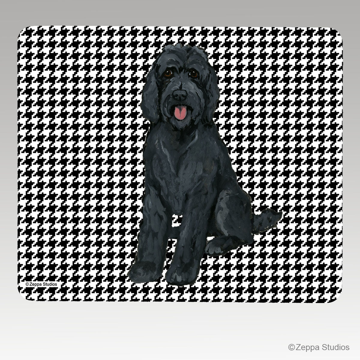 Labradoodle & Golden Doodle Houndstooth Mouse Pad