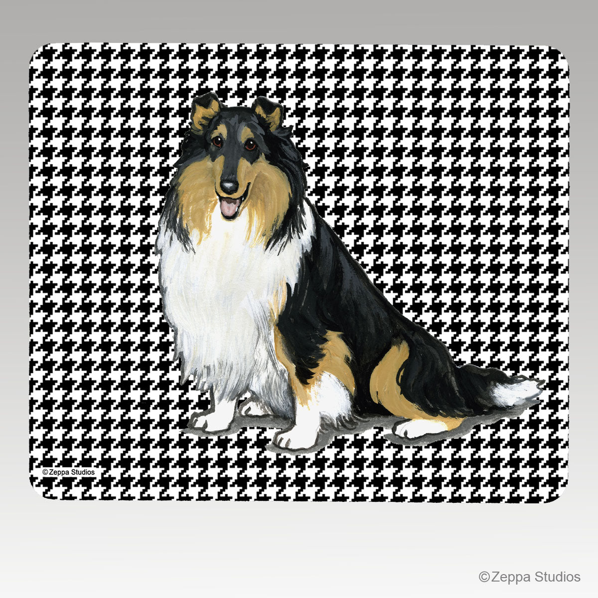 Collie Houndstooth Mouse Pad