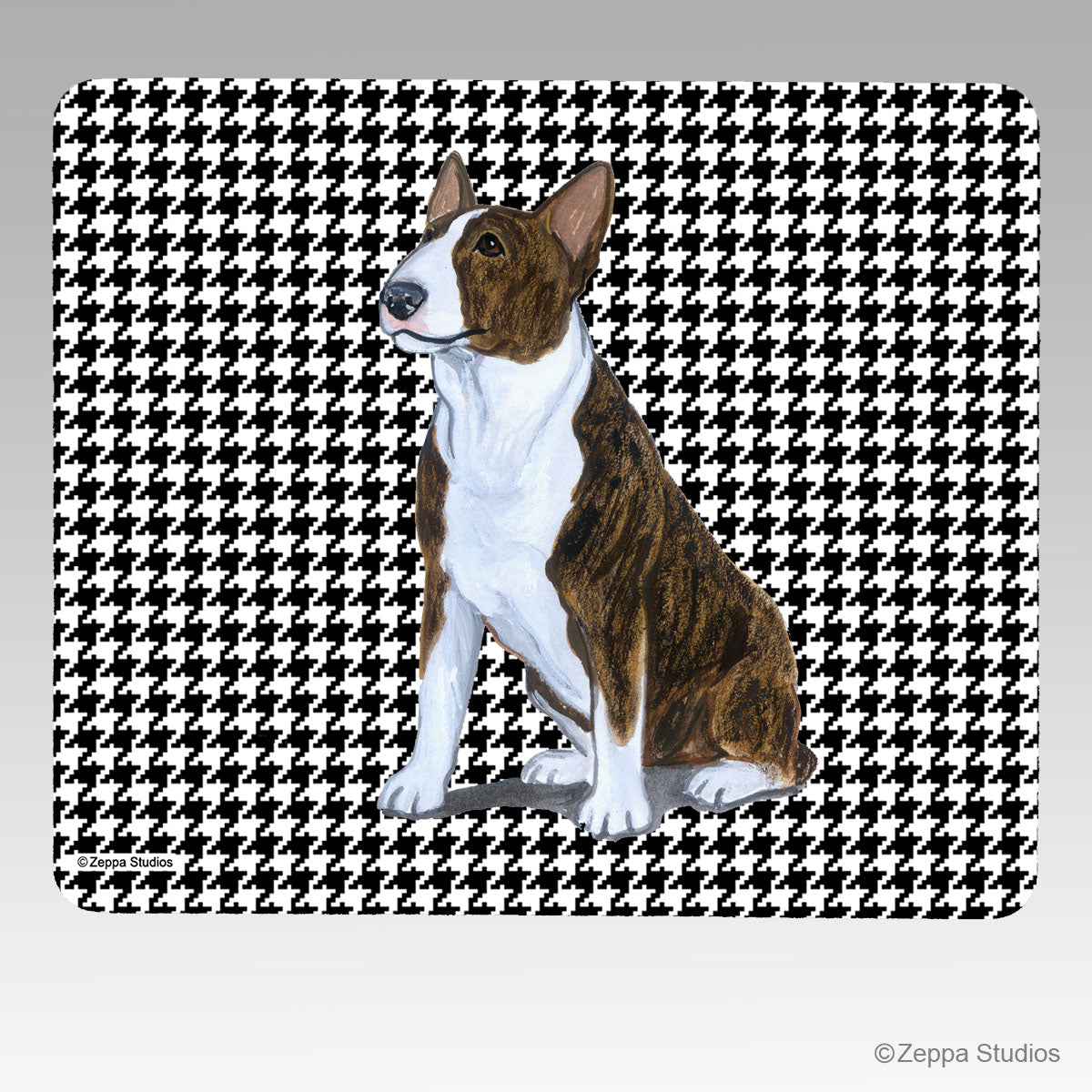 Bull Terrier Houndstooth Mouse Pad
