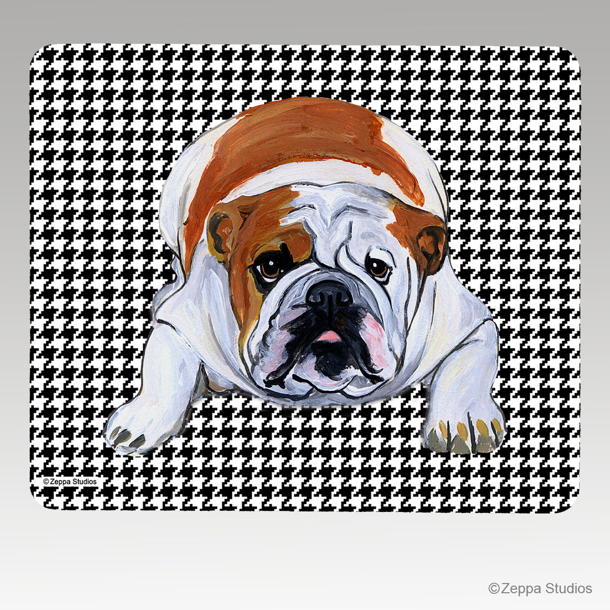Bulldog Houndstooth Mouse Pad