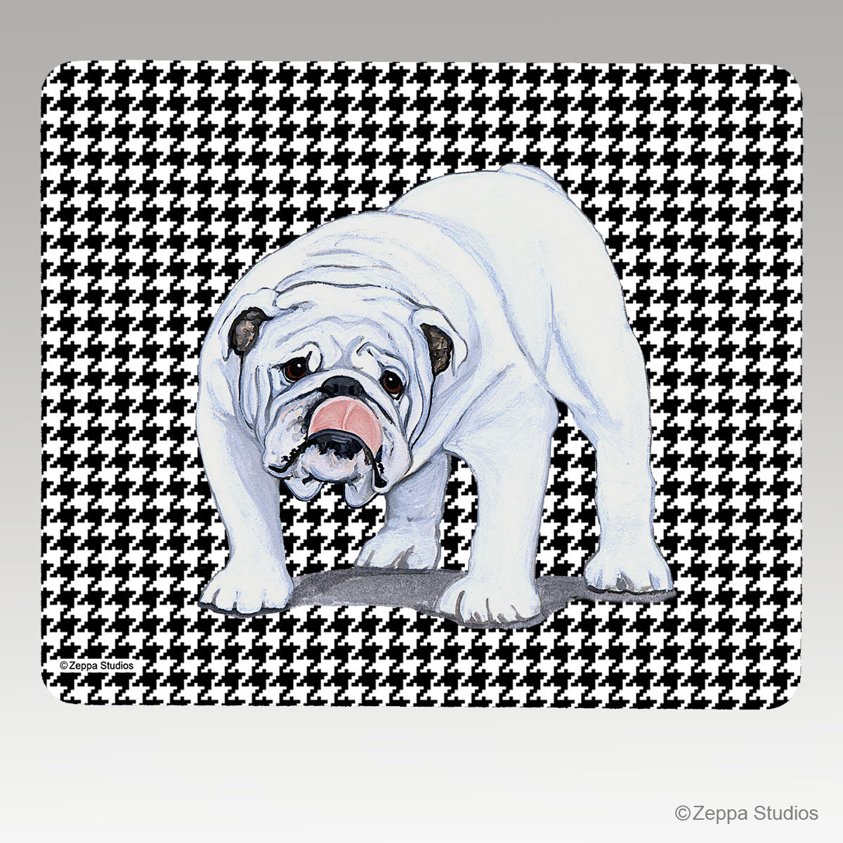 Bulldog Houndstooth Mouse Pad