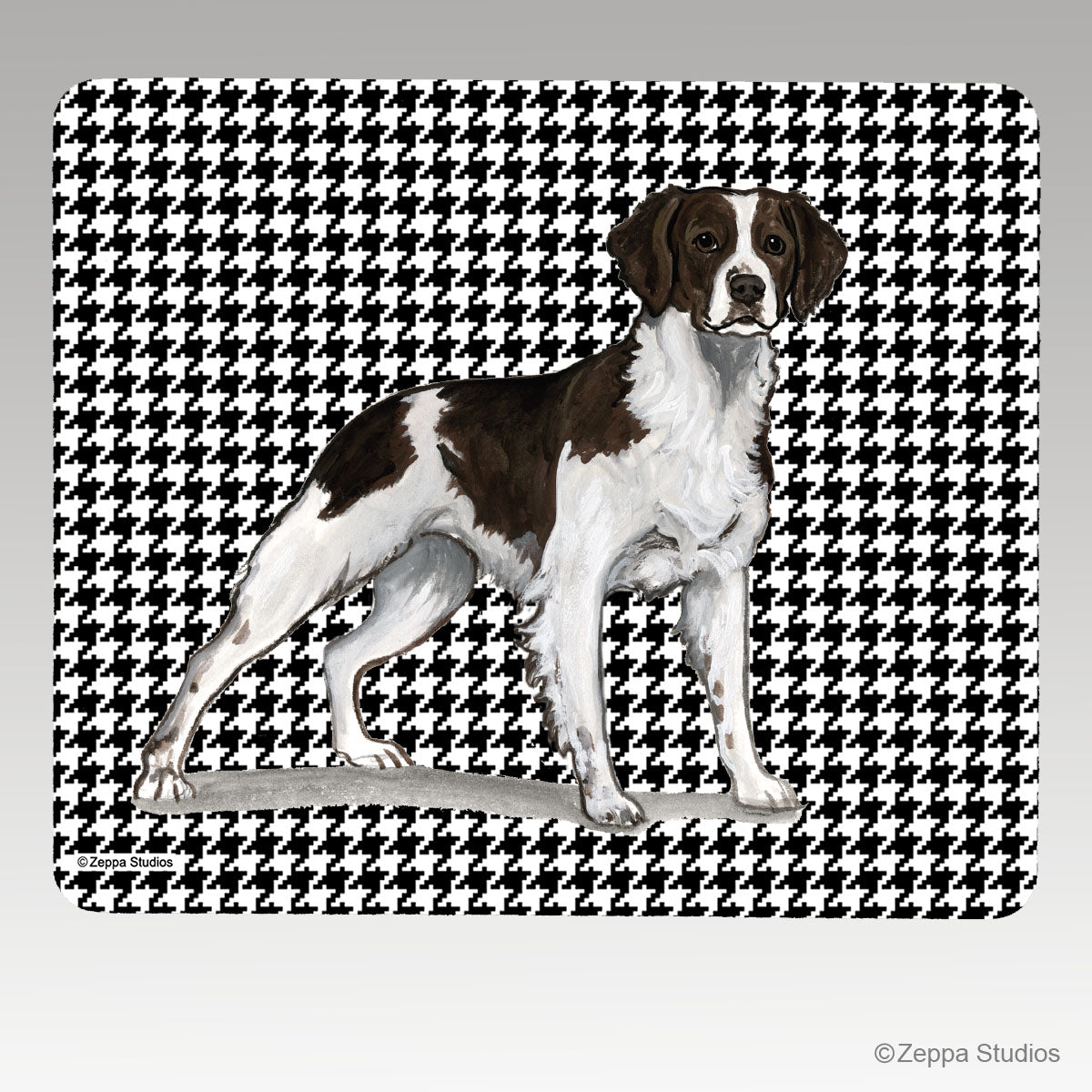 Brittany Houndstooth Mouse Pad