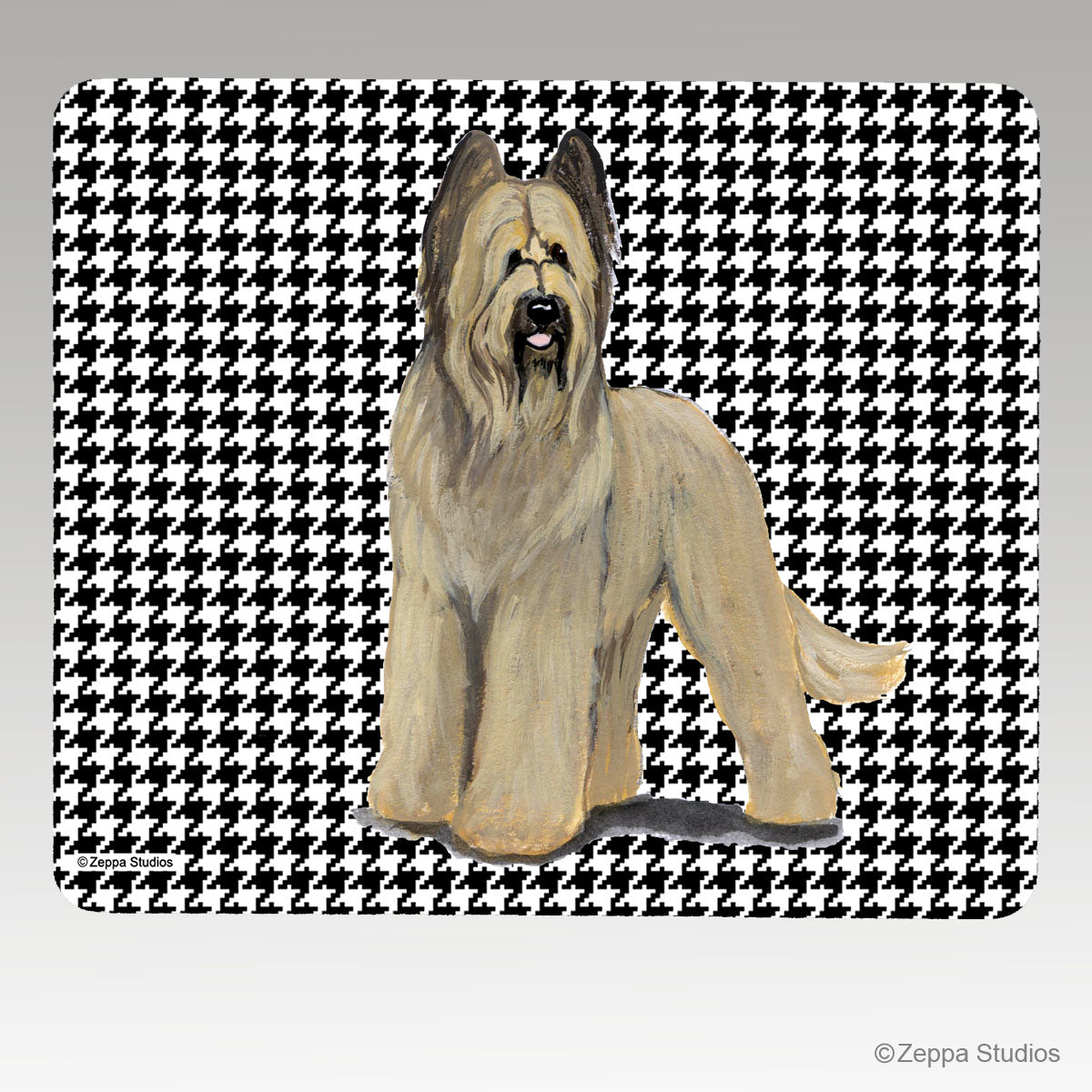 Briard Houndstooth Mouse Pad