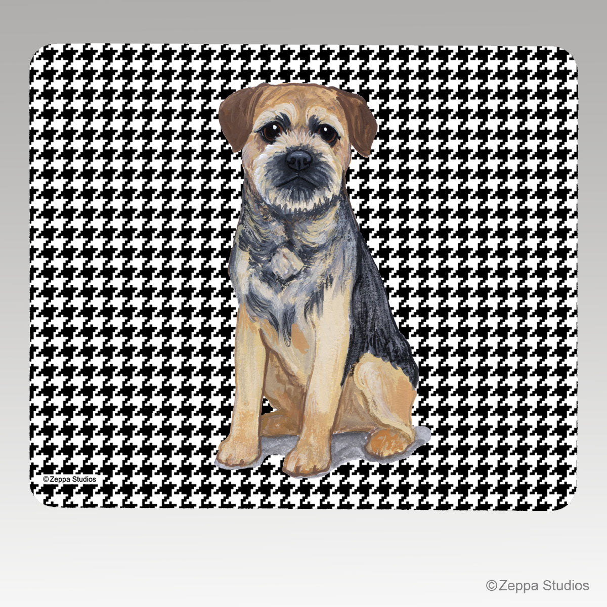 Border Terrier Houndstooth Mouse Pad