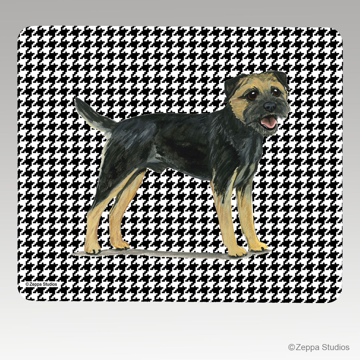 Border Terrier Houndstooth Mouse Pad