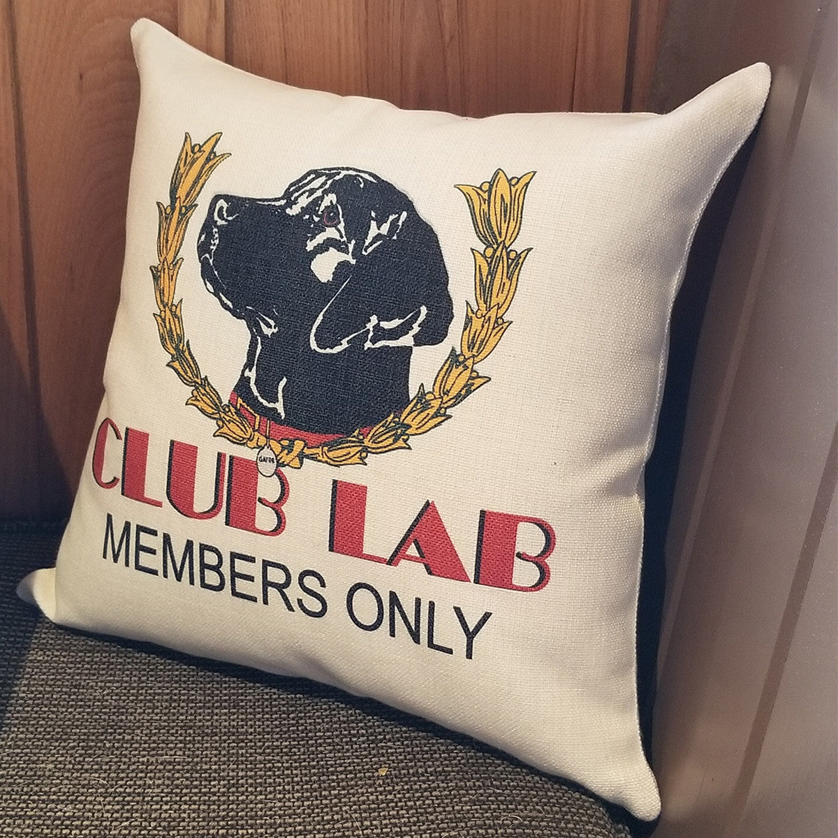 Club Lab Pillow with Black Lab