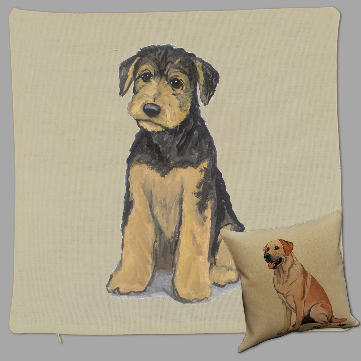 Airedale Throw Pillow