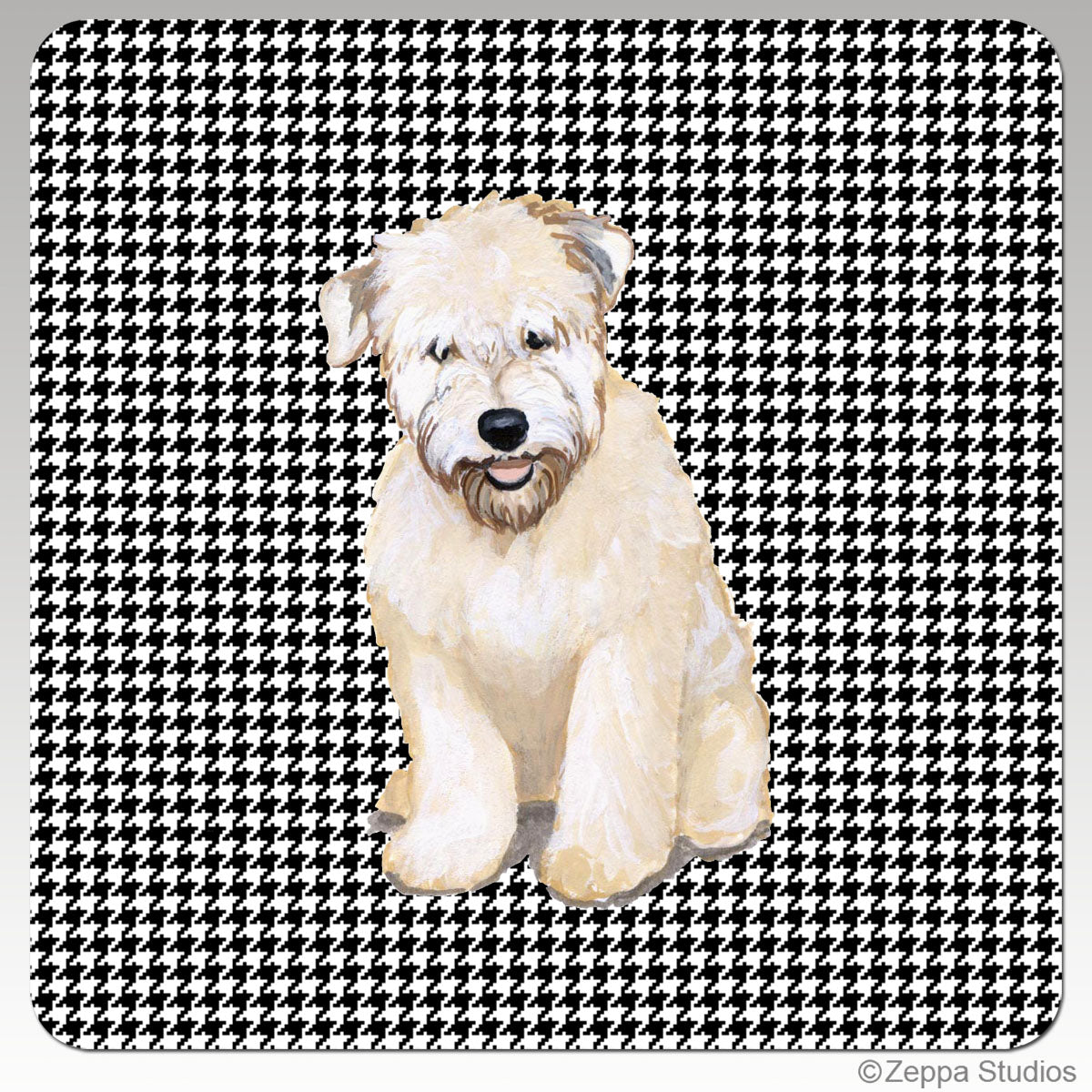 Wheaten Terrier Houndzstooth Coasters