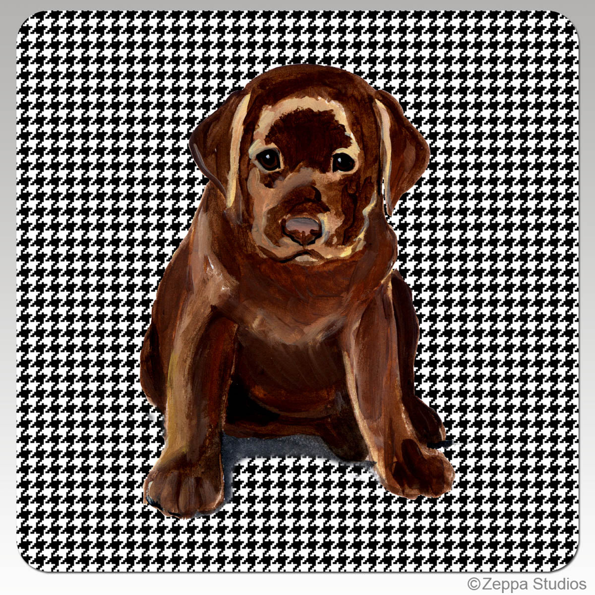 Labrador Retriever, Chocolate Houndzstooth Coasters