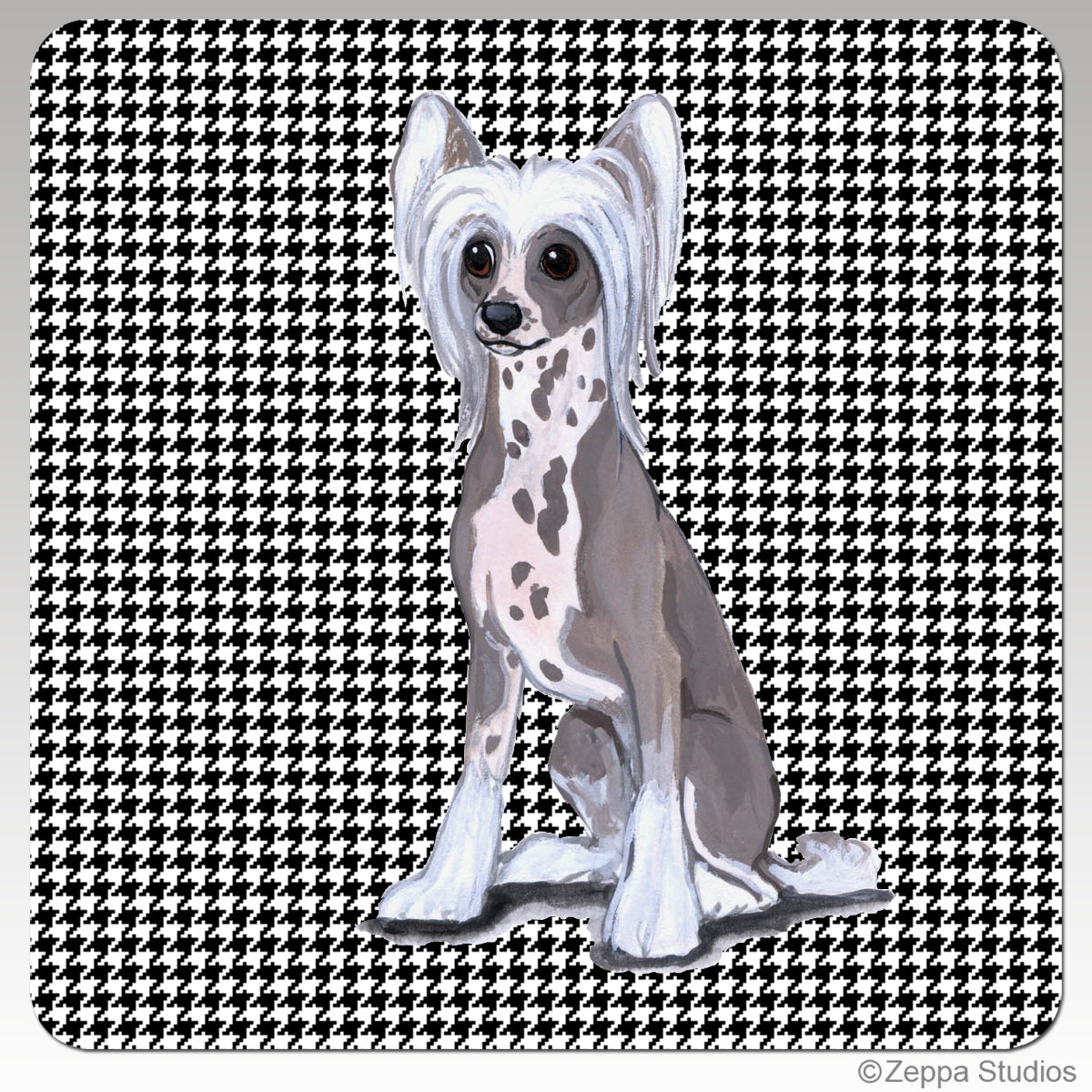 Chinese Crested Houndzstooth Coasters