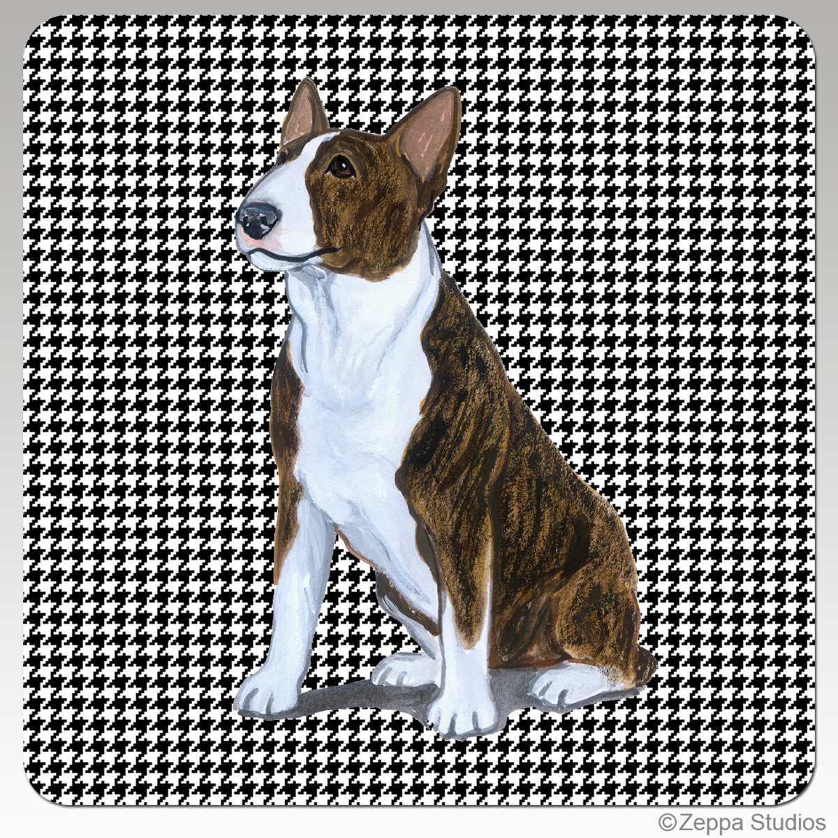 Bull Terrier Houndzstooth Coasters