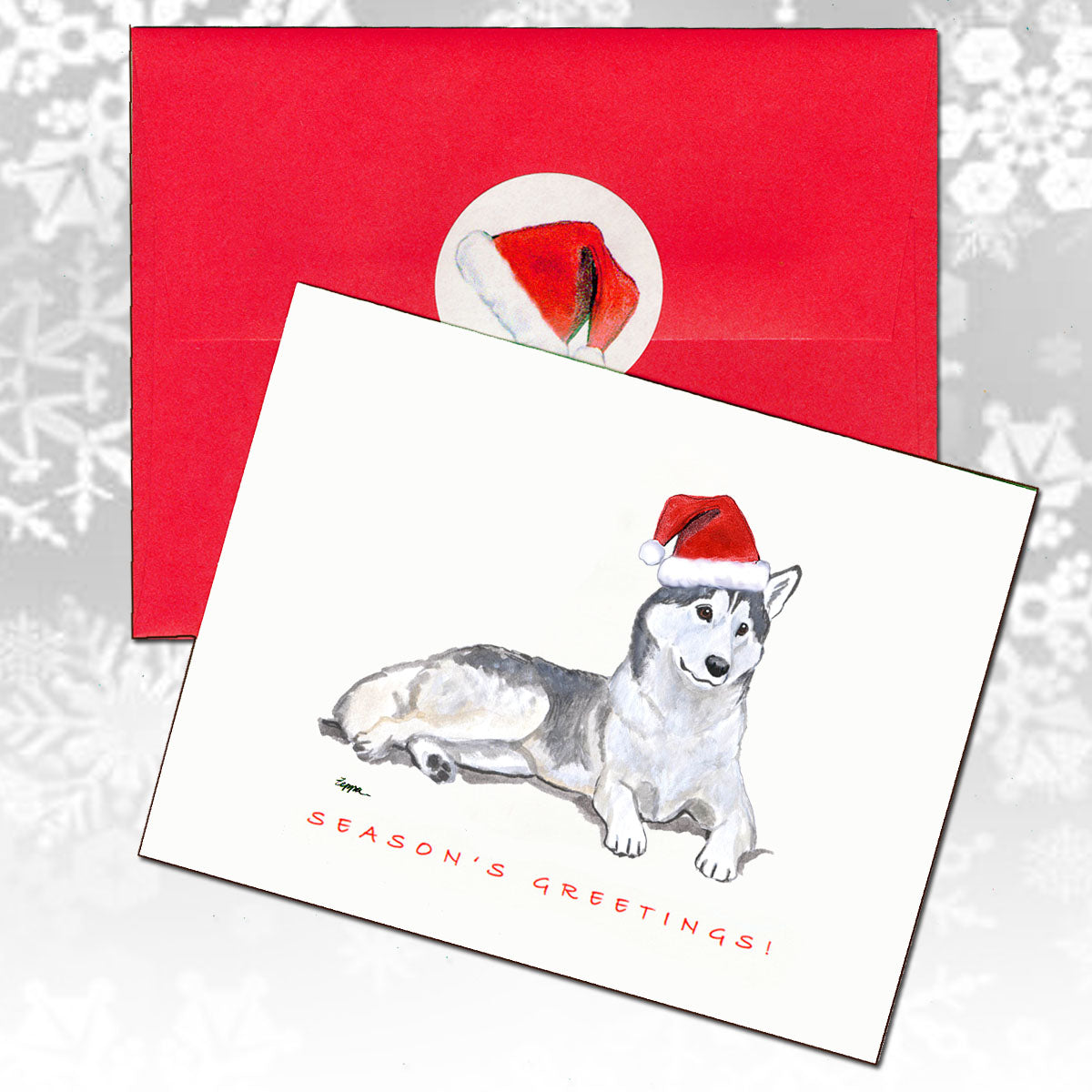 Siberian Husky Christmas Cards