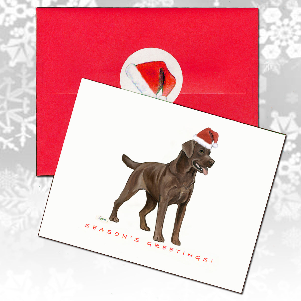 Labrador Retriever, Chocolate Christmas Cards