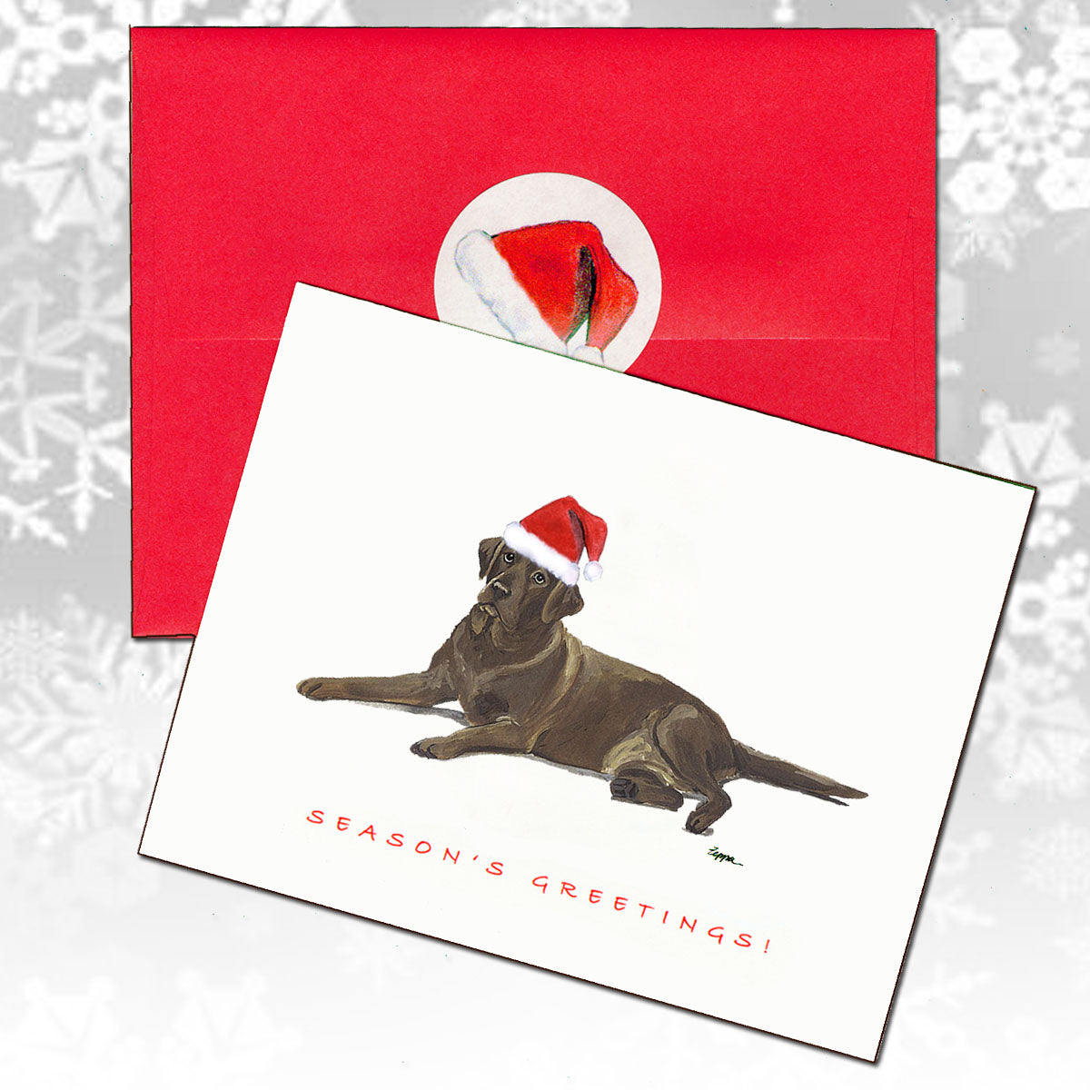 Labrador Retriever, Chocolate Christmas Cards