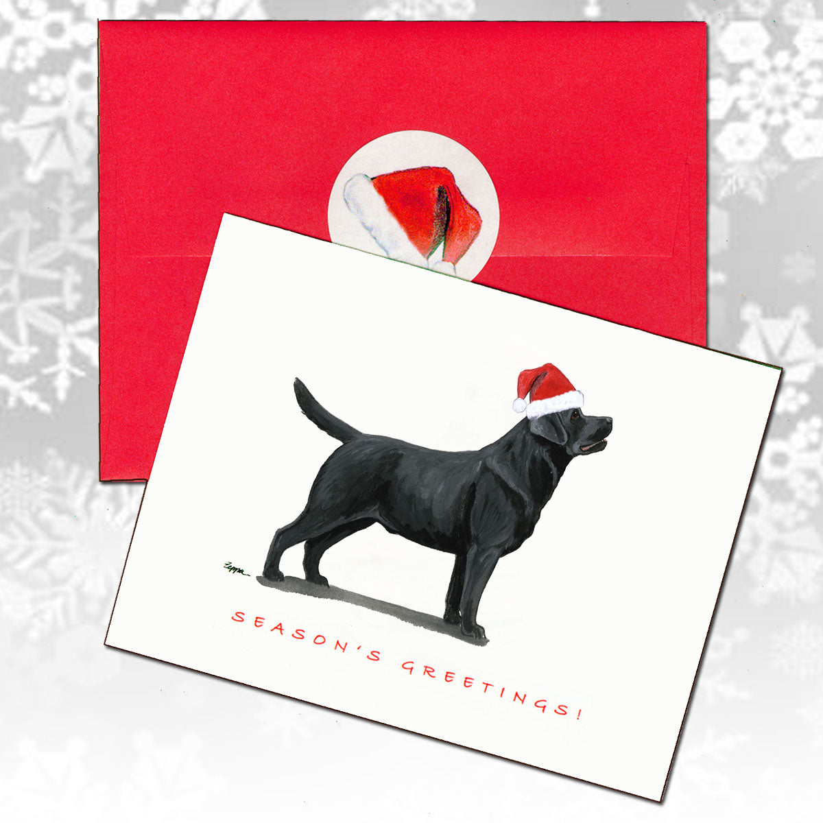 Labrador Retriever, Black Christmas Cards