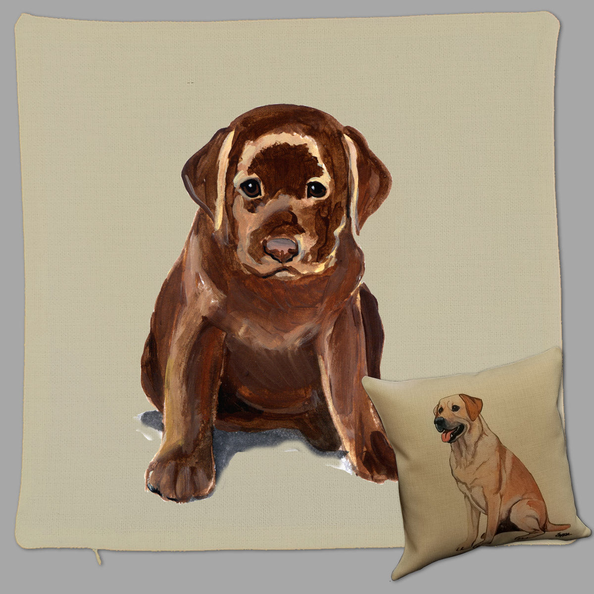 Labrador Retriever, Chocolate Throw Pillow