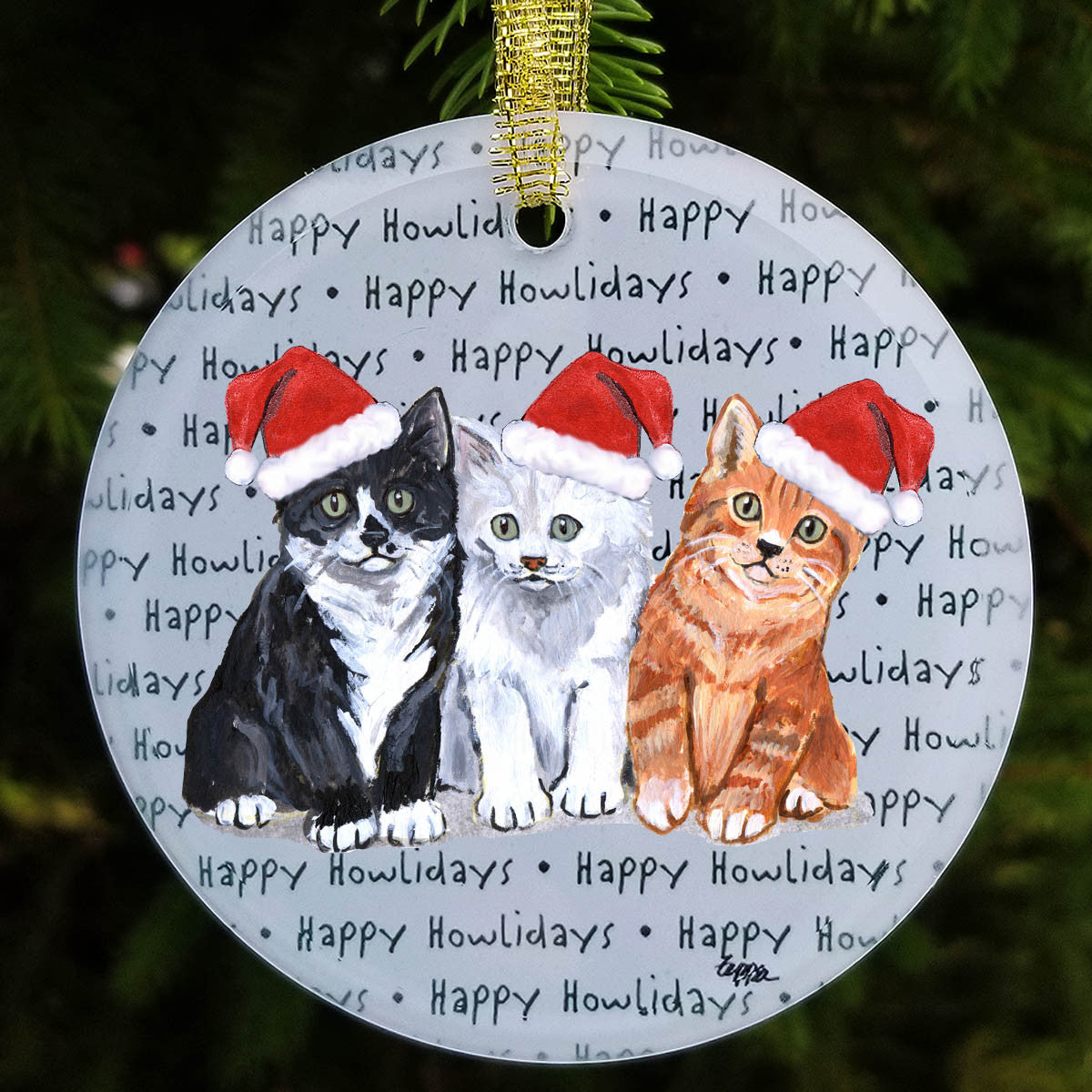 3 Kittens Howliday Ornament
