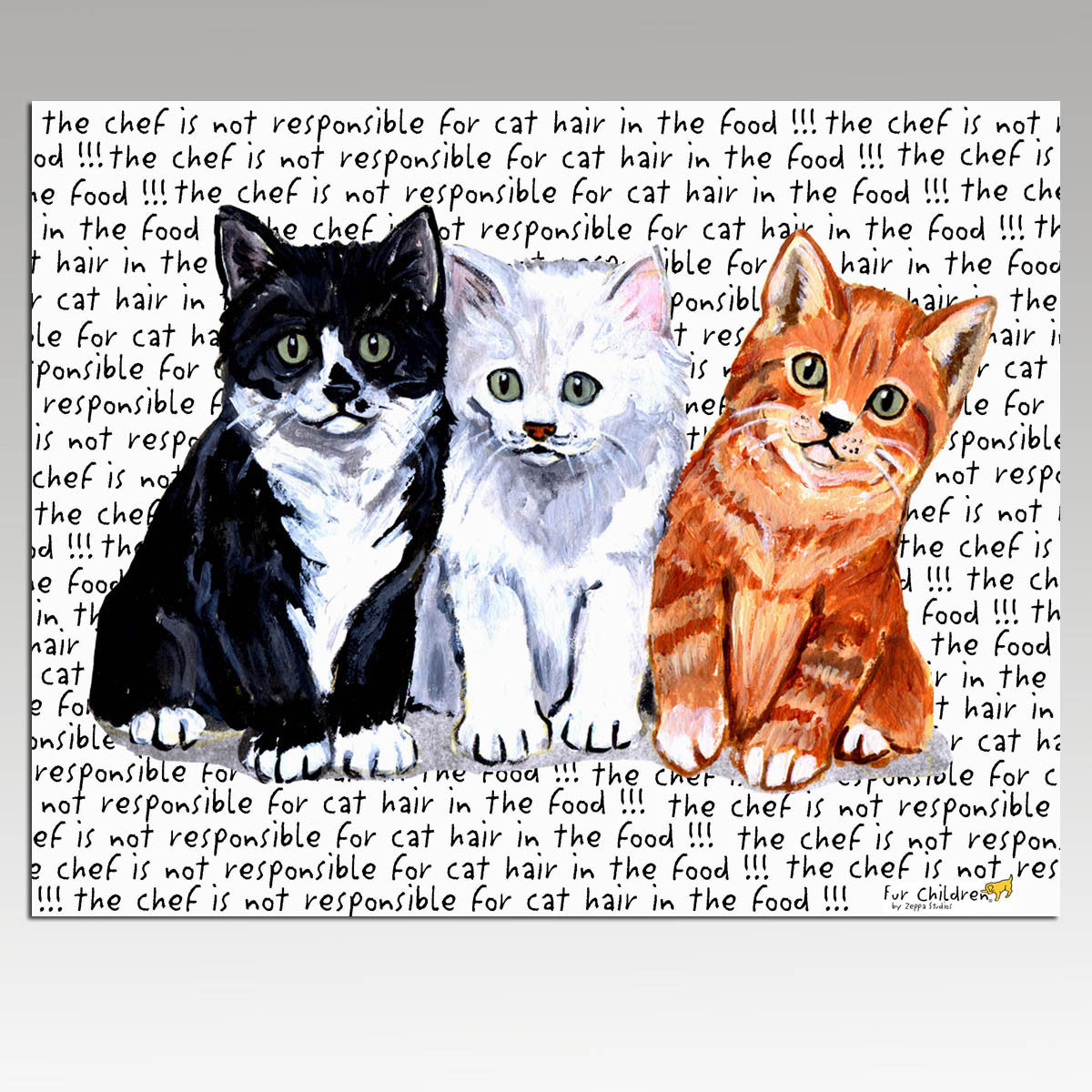 3 Kittens Message Cutting Board