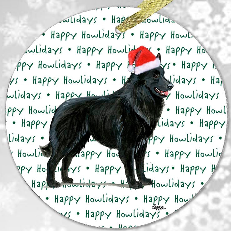 Belgian Shepherd Christmas Ornament - Happy Howlidays