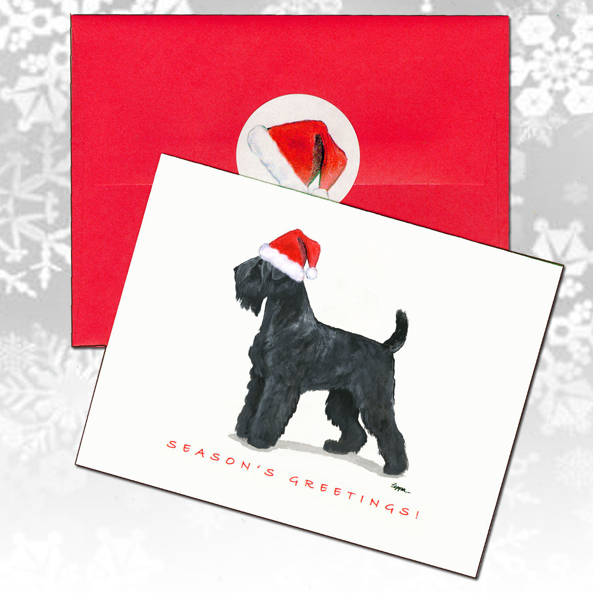 Black Russian Terrier Christmas Cards