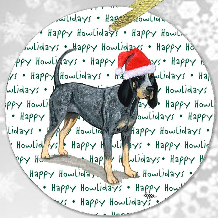 Bluetick Coonhound Christmas Ornament - Happy Howlidays