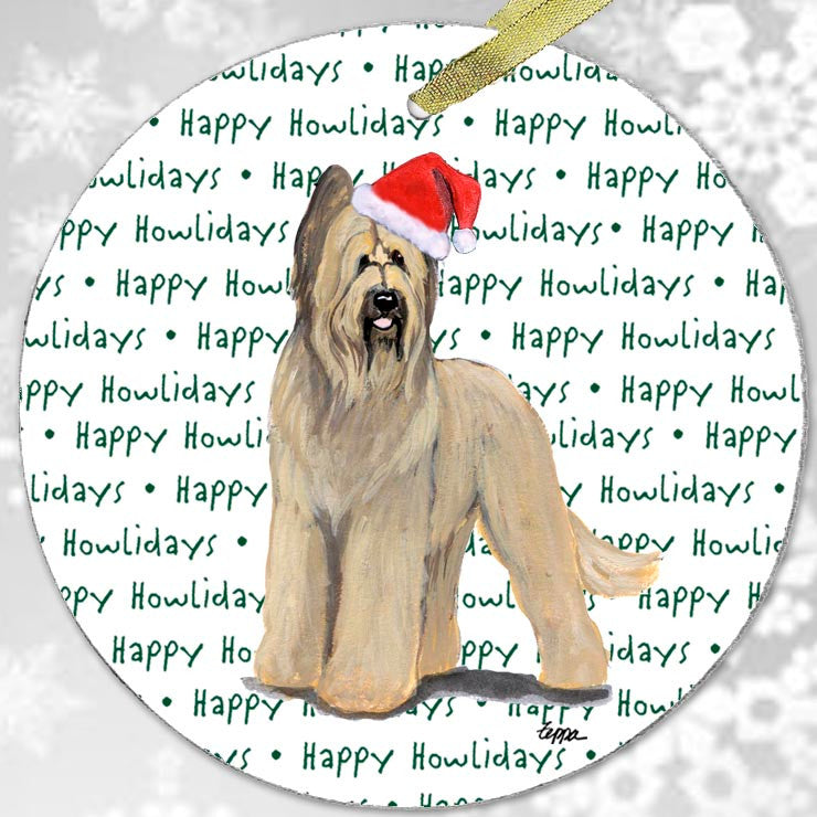 Briard Christmas Ornament - Happy Howlidays