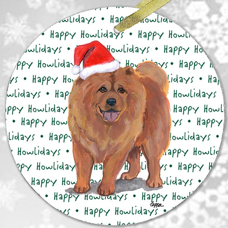 Chow Chow Christmas Ornament - Happy Howlidays