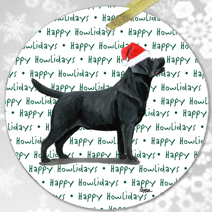 Labrador Retriever, Black Christmas Ornaments
