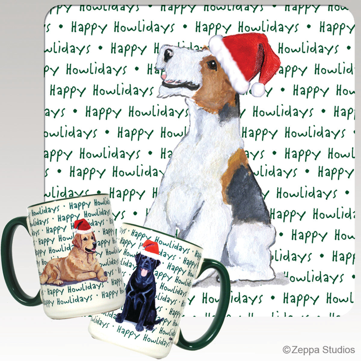 Wire Fox Terrier Christmas Mugs