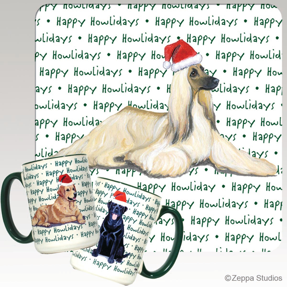 Afghan Hound Christmas Mugs