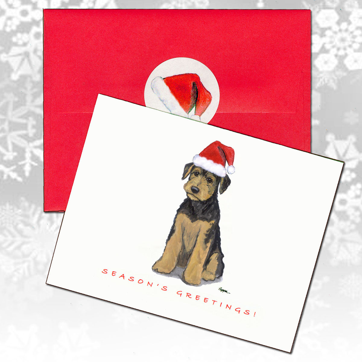 Airedale Puppy Christmas Cards