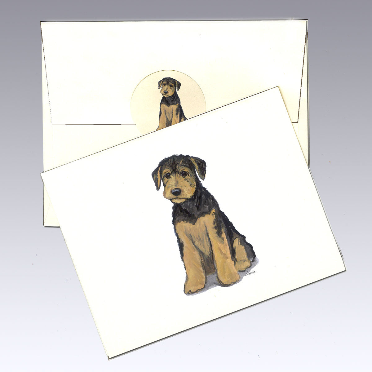 Airedale Puppy Note Cards