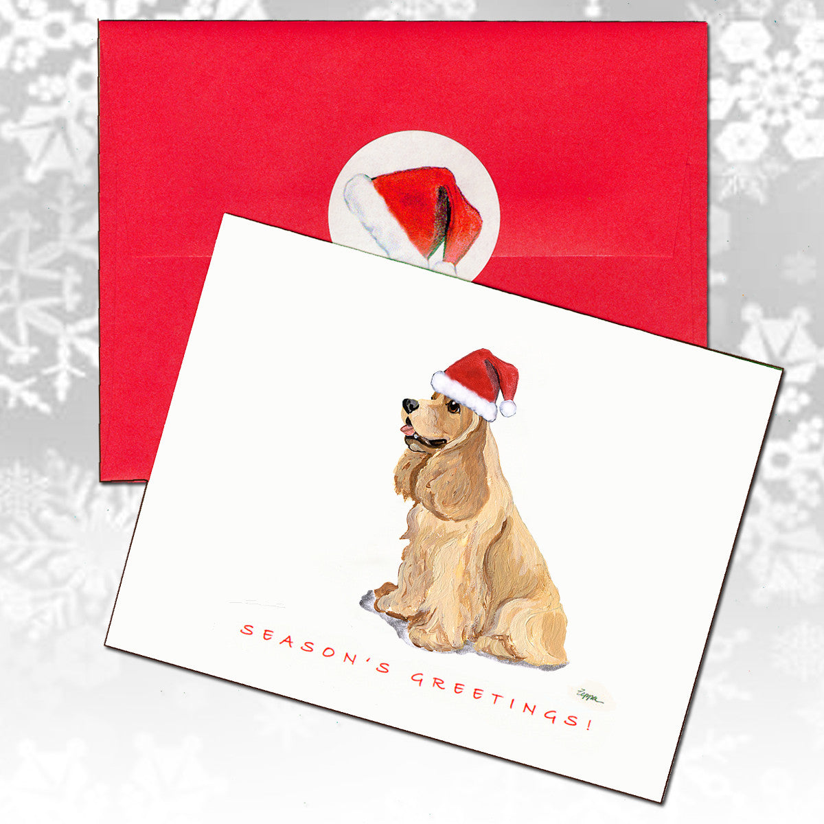 American Cocker Spaniel, Blonde Christmas Cards