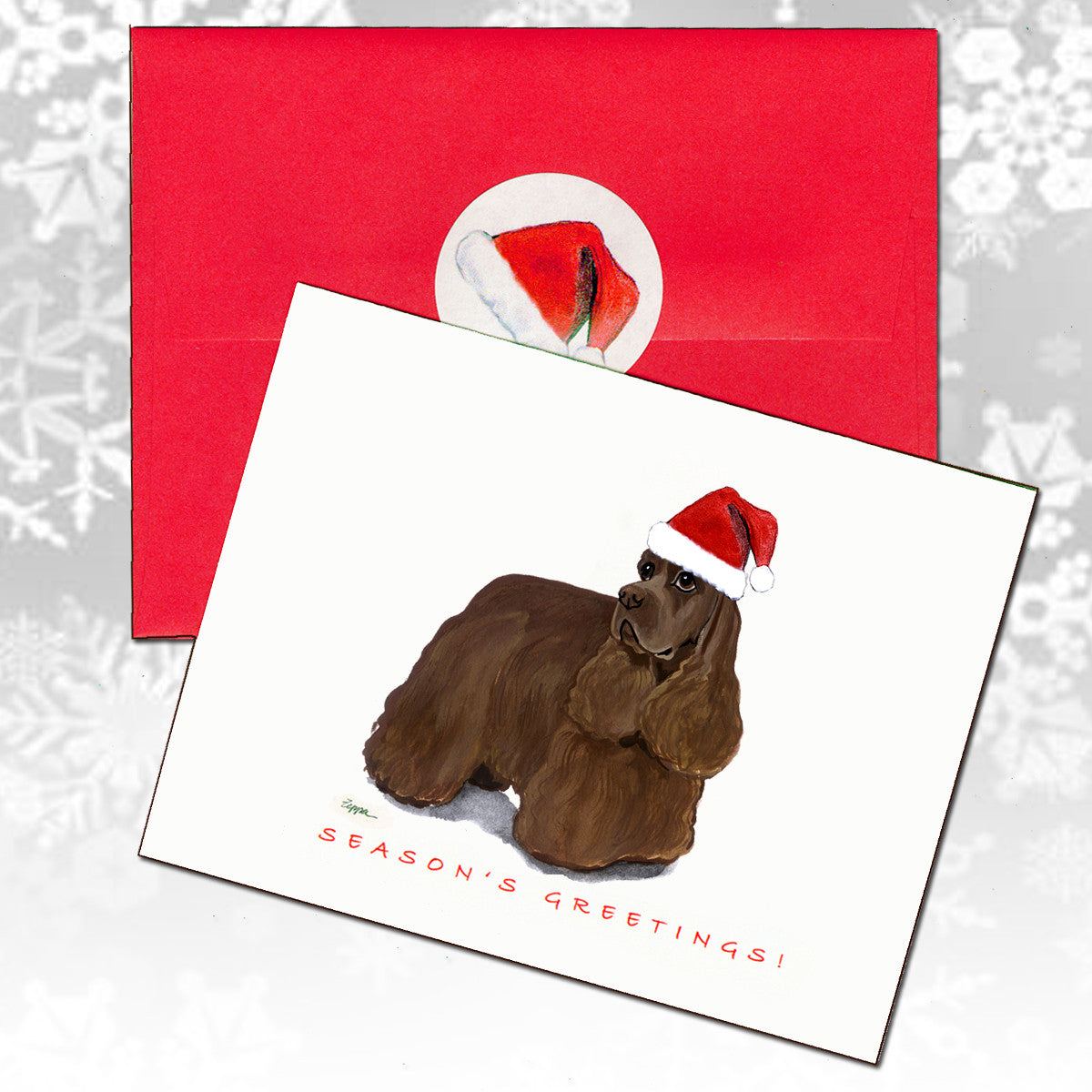 Amercian Cocker Spaniel Chocolate Christmas Cards
