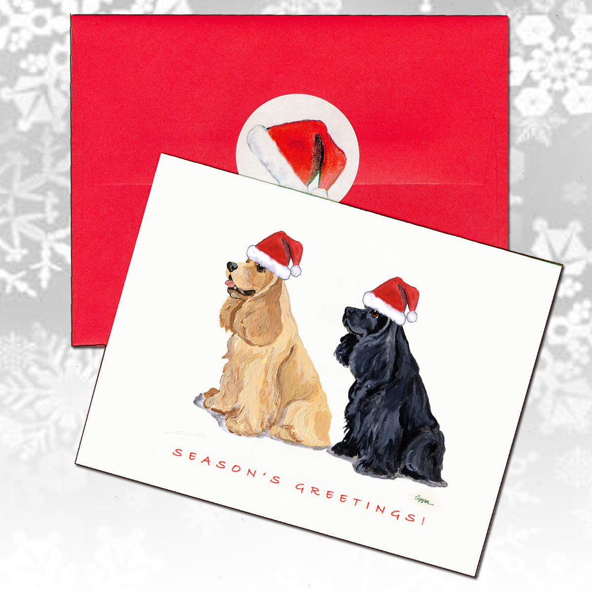 Cocker Spaniel Pair Christmas Cards