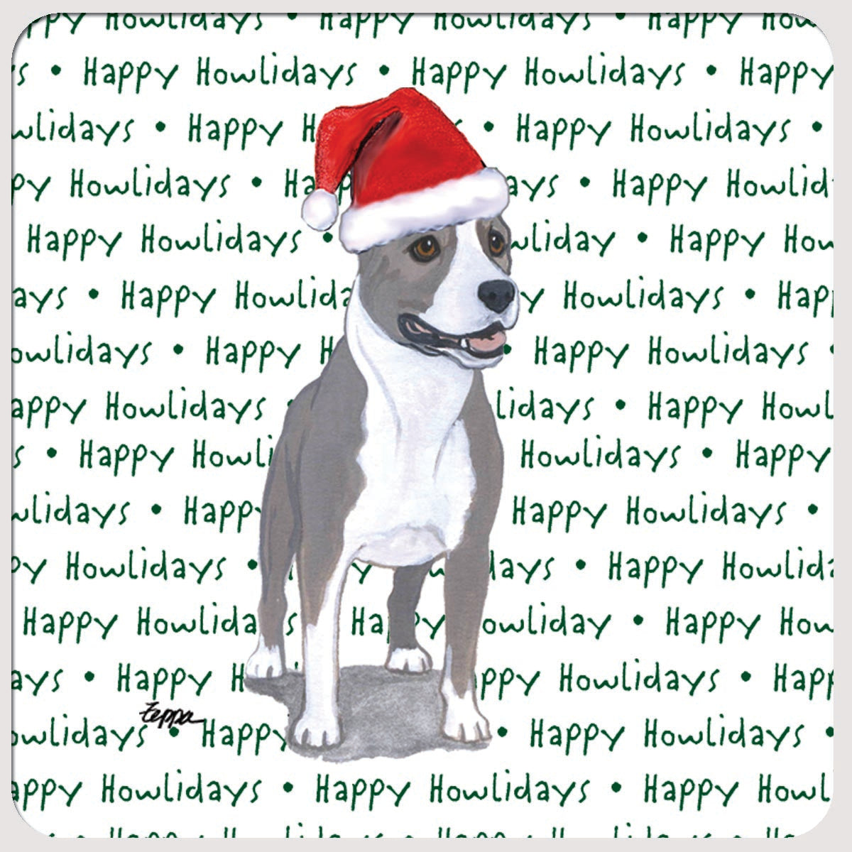 American Staffordshire Terrier Christmas Coasters