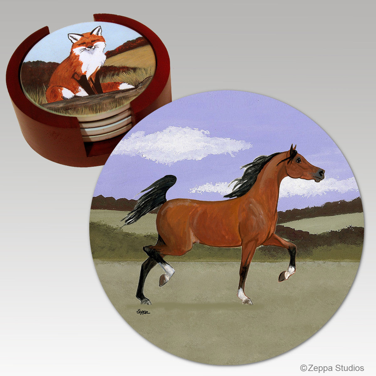 Arabian Horse Bisque Coaster Set