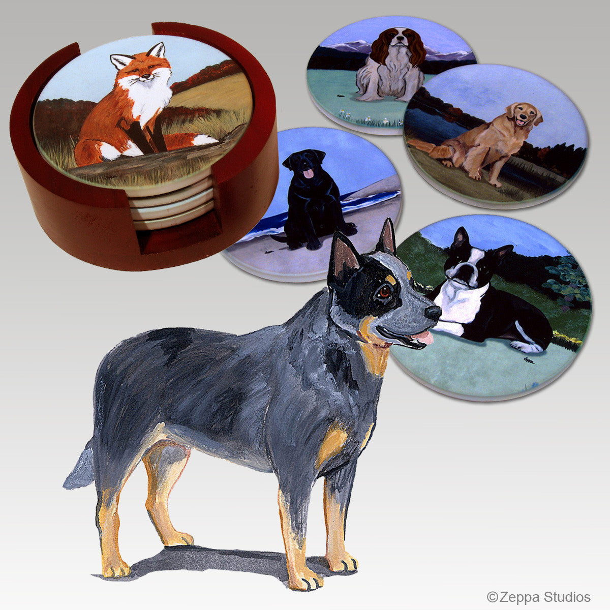 Australian Cattle Dog Bisque Coaster Set