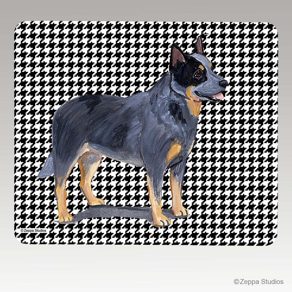 Australian Cattle Dog Houndstooth Mouse Pad