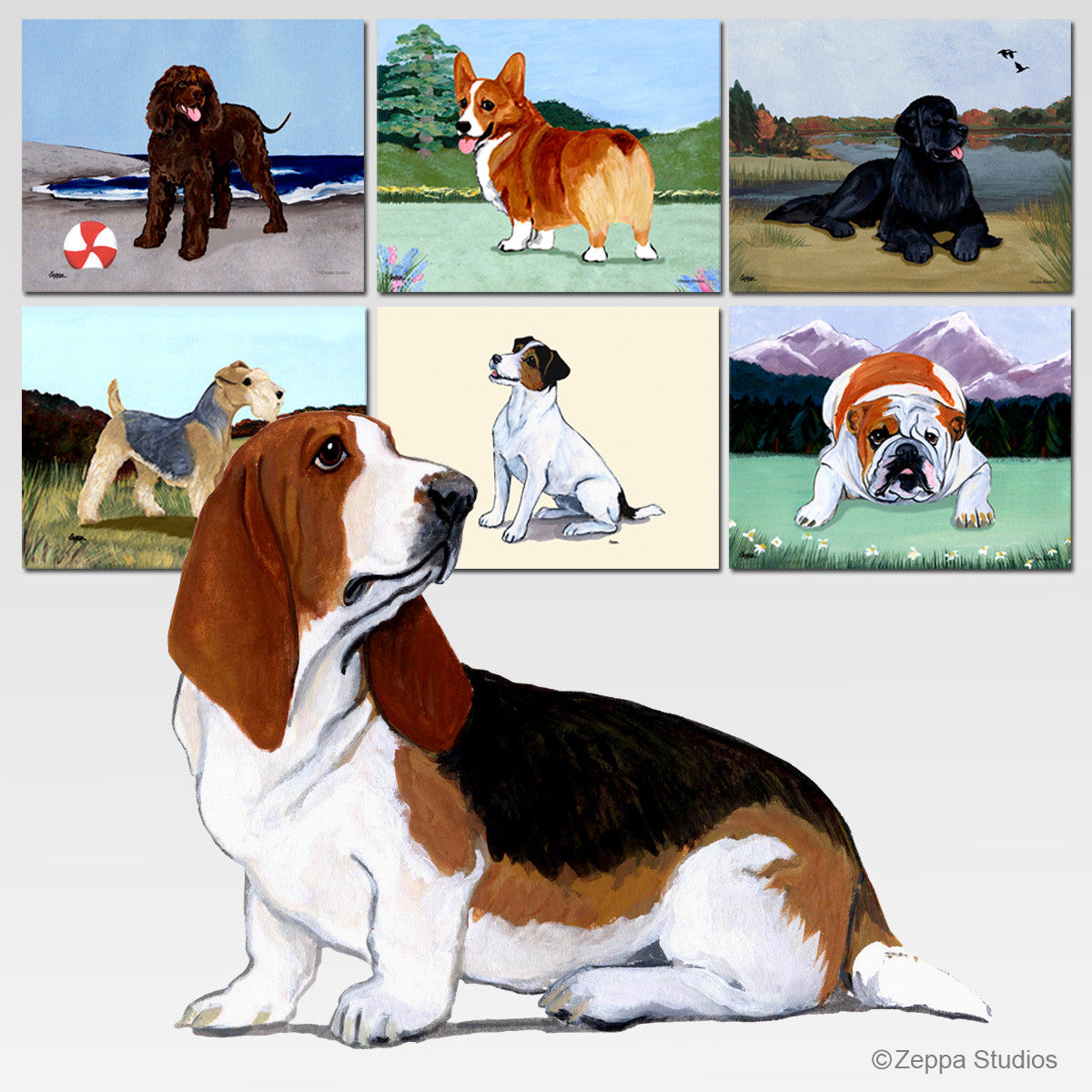 Basset Hound Scenic Mouse Pads
