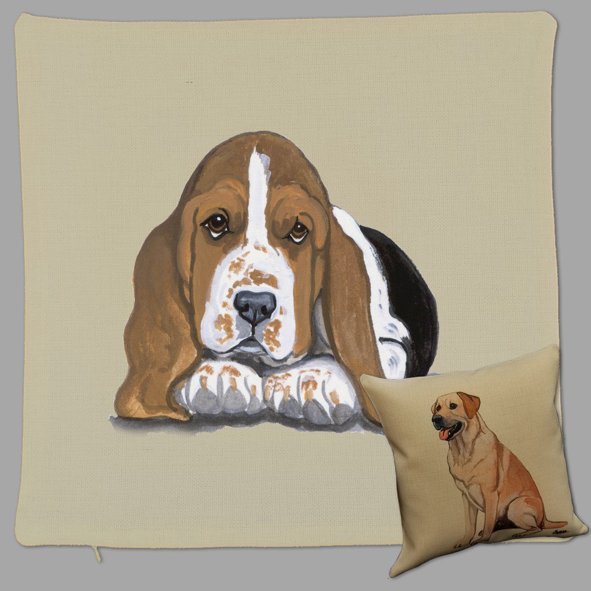 Zeppa Studios Basset Hound Puppy Throw Pillow