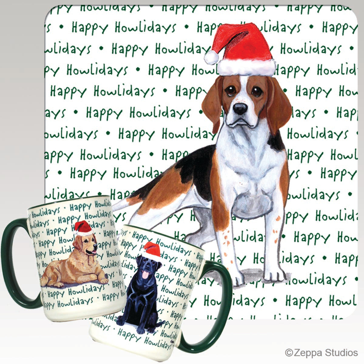 Beagle Christmas Mugs