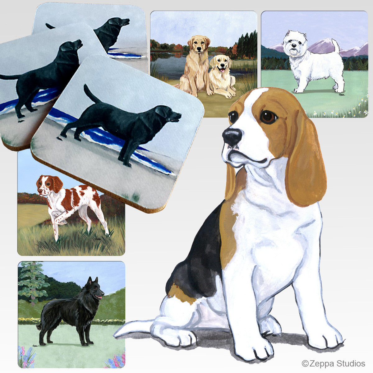 Beagle Puppy Scenic Coasters